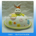 Jarra de leche de cerámica con diseño de conejo de Pascua